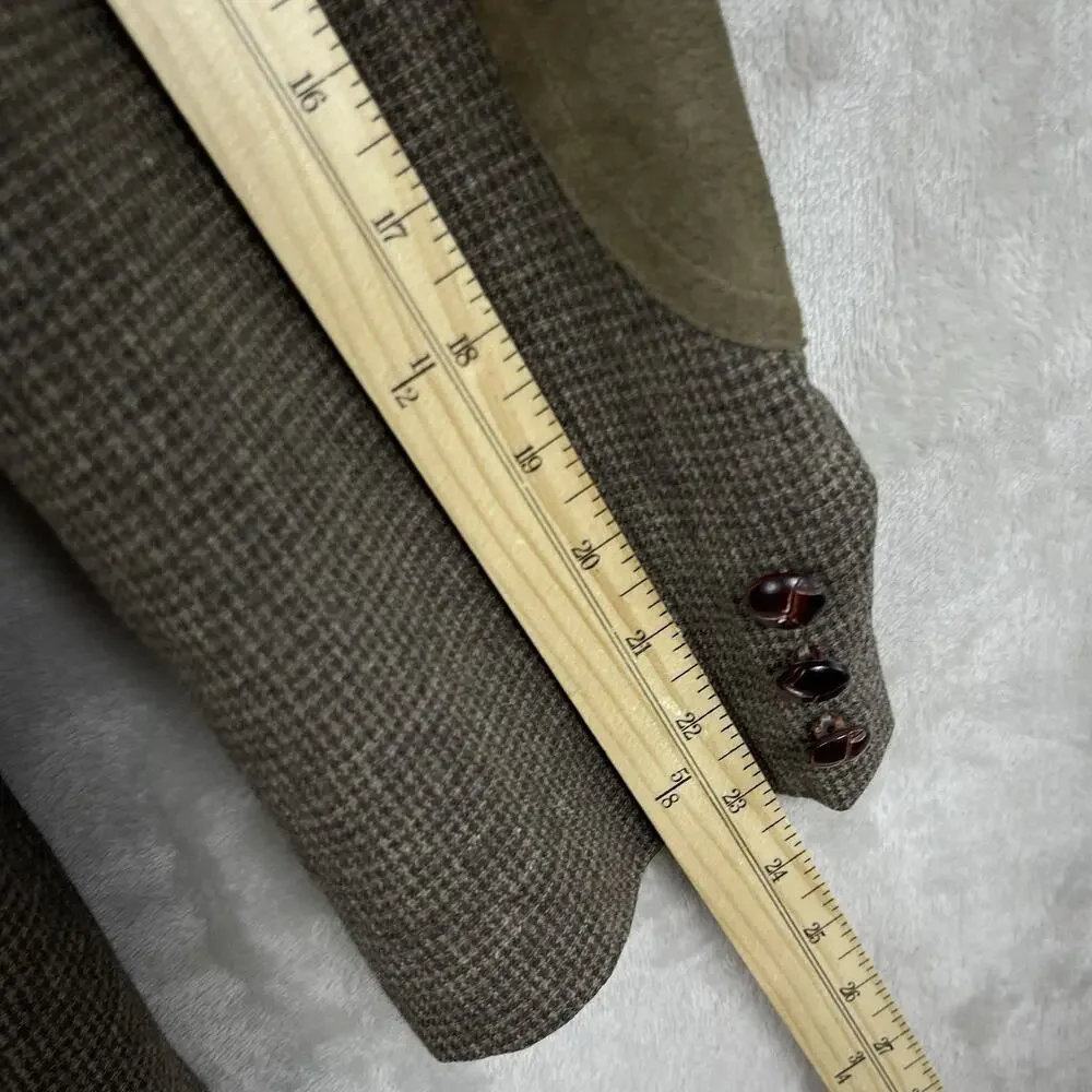 Vintage 90s Pendleton Wool Tweed Sport Coat Blazer Size 46 Long Dark Academia
